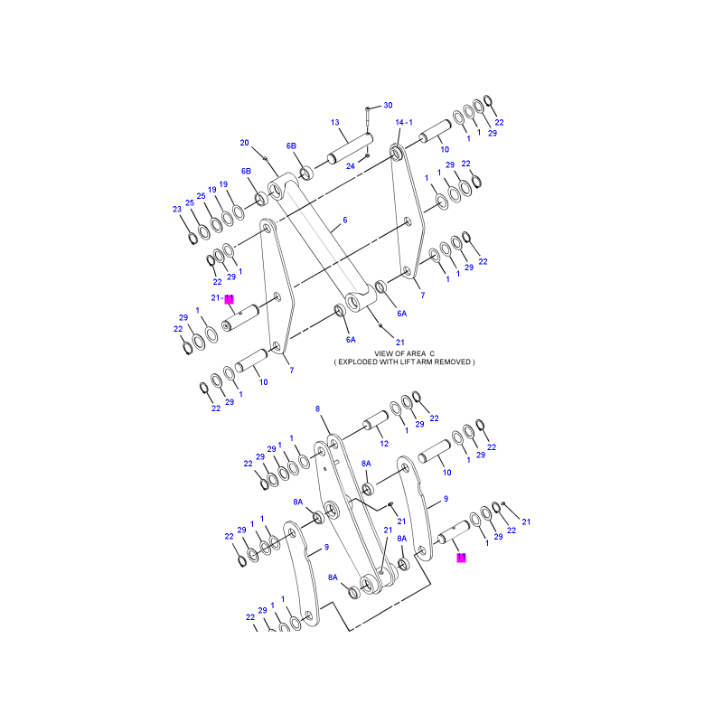 Штифт 45X172 переднего ковша экскаватор-погрузчик CAT