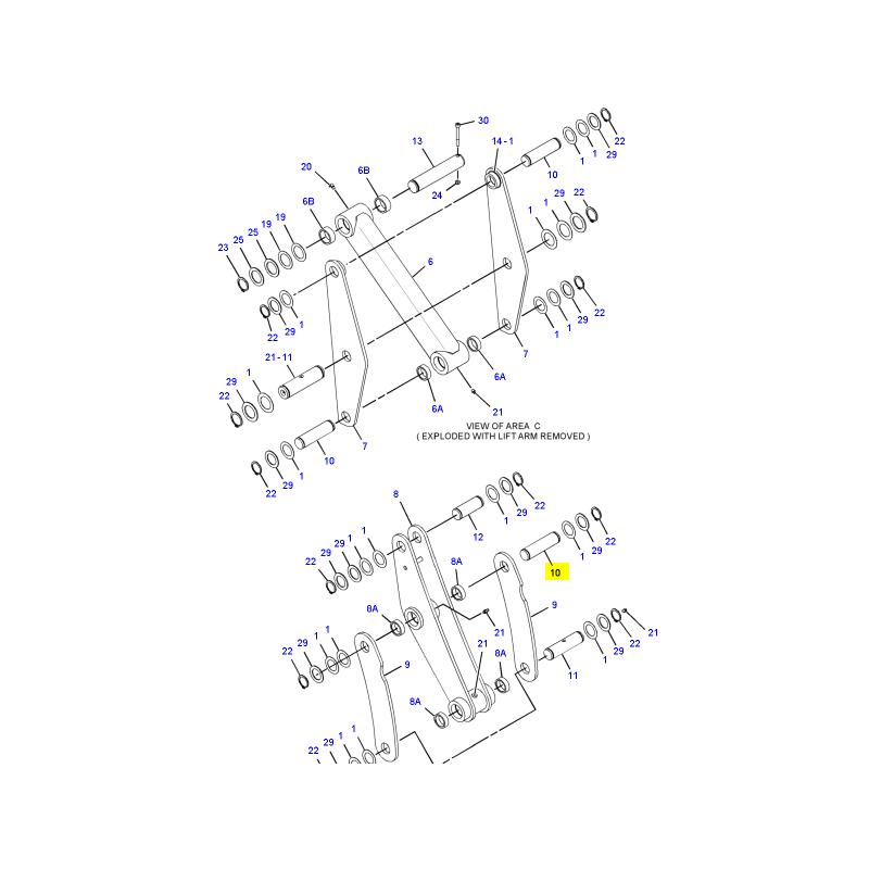 Штифт 45X170 переднего ковша экскаватор-погрузчик CAT