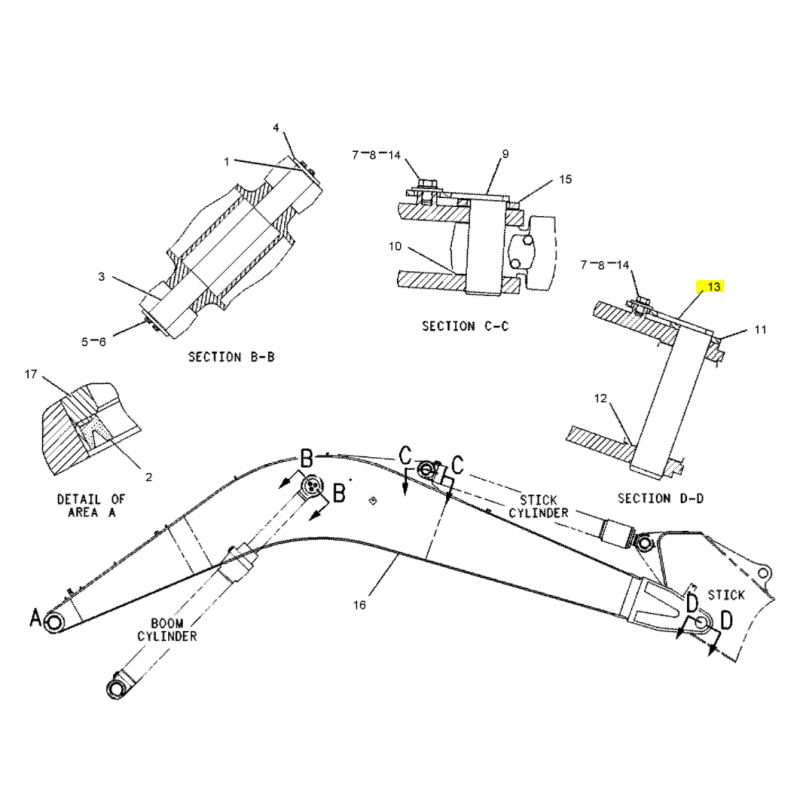 ШТИФТ 90X420 ARM STICK CAT ЭКСКАВАТОР