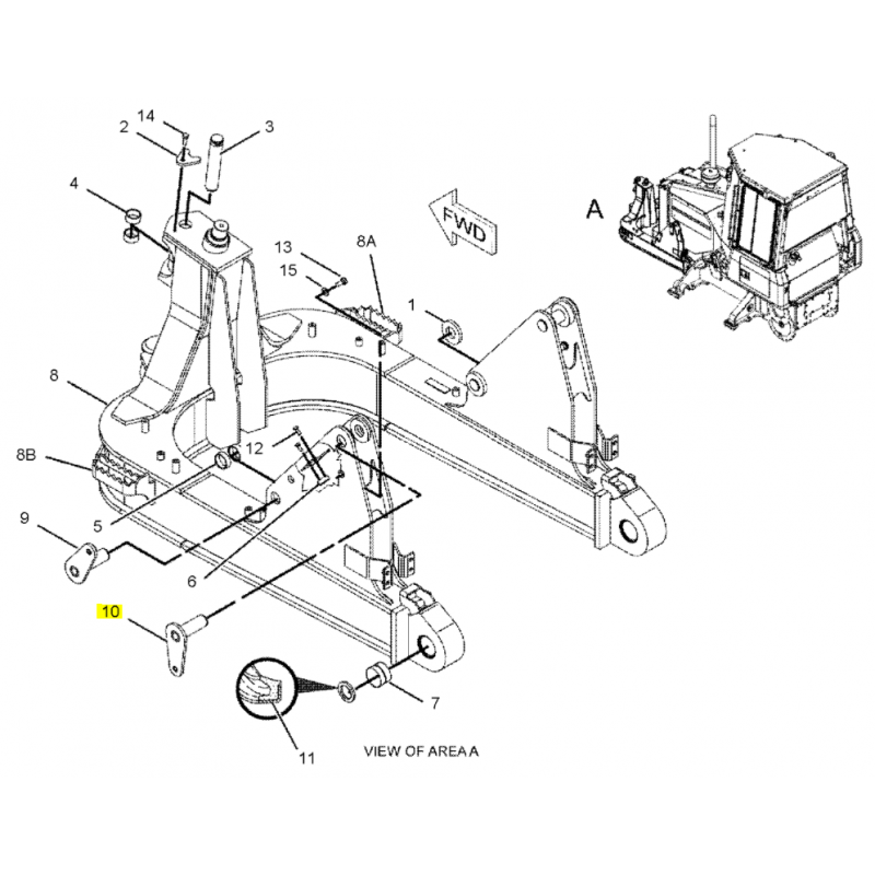 Штифт 38X118 рама CAT бульдозер