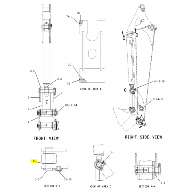 Штифт 35X117 крепления привода ковша мини-экскаватор CAT