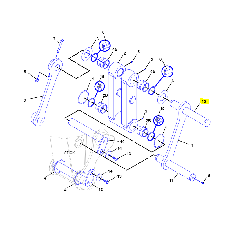 Штифт 80X470 ковша экскаватора Cat