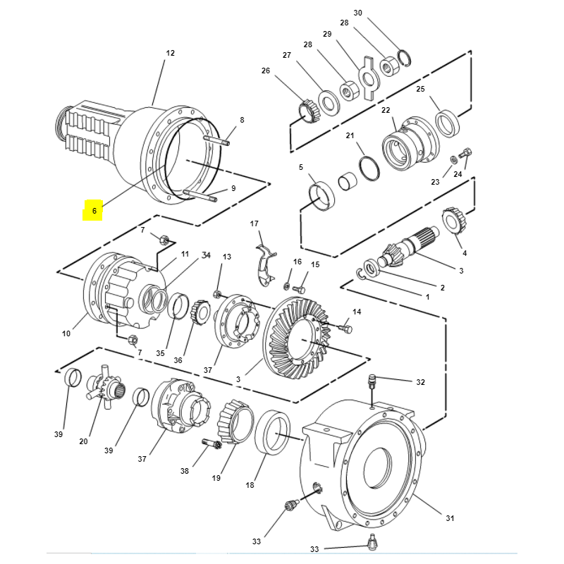 УПЛОТНИТЕЛЬНОЕ КОЛЬЦО ЗАДНЕГО МОСТА ЭКСКАВАТОР-ПОГРУЗЧИК