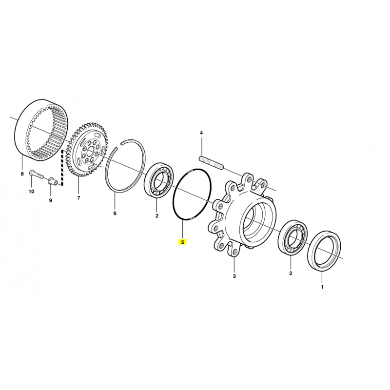 УПЛОТНИТЕЛЬНОЕ КОЛЬЦО ПЕРЕДНЕЙ СТУПИЦЫ VOLVO ЭКСКАВАТОР-ПОГРУЗЧИК