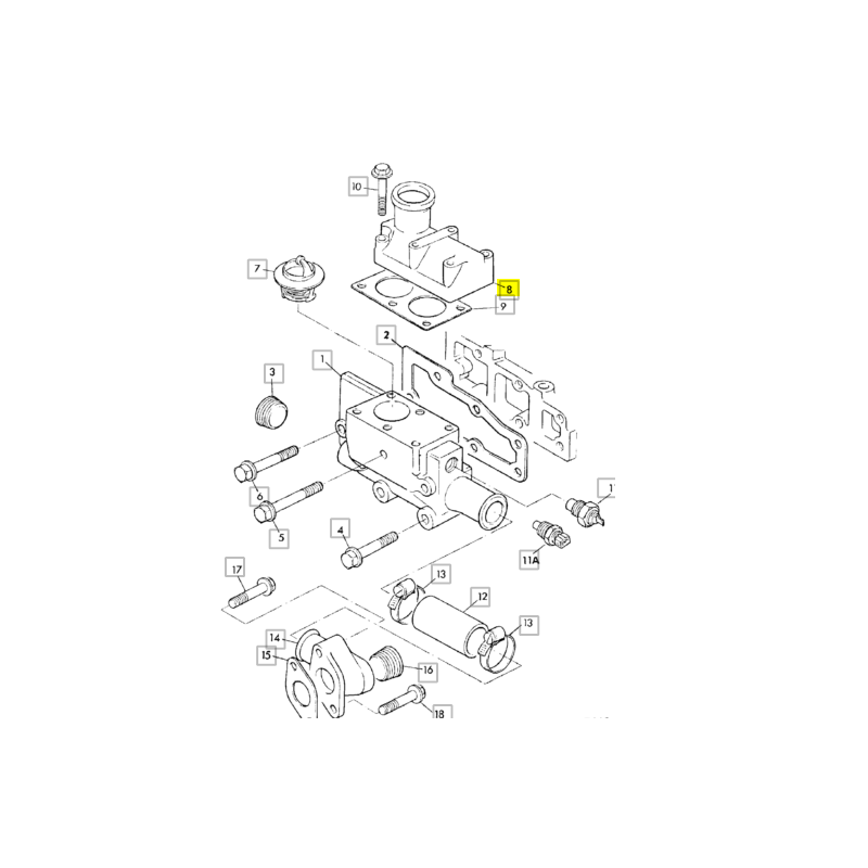 КРЫШКА ТЕРМОСТАТА JCB OEM PERKINS