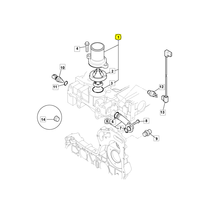 ТЕРМОСТАТ С КОЛЕСНЫМ ПОГРУЗЧИКОМ JCB 3CX 4CX PERKINS