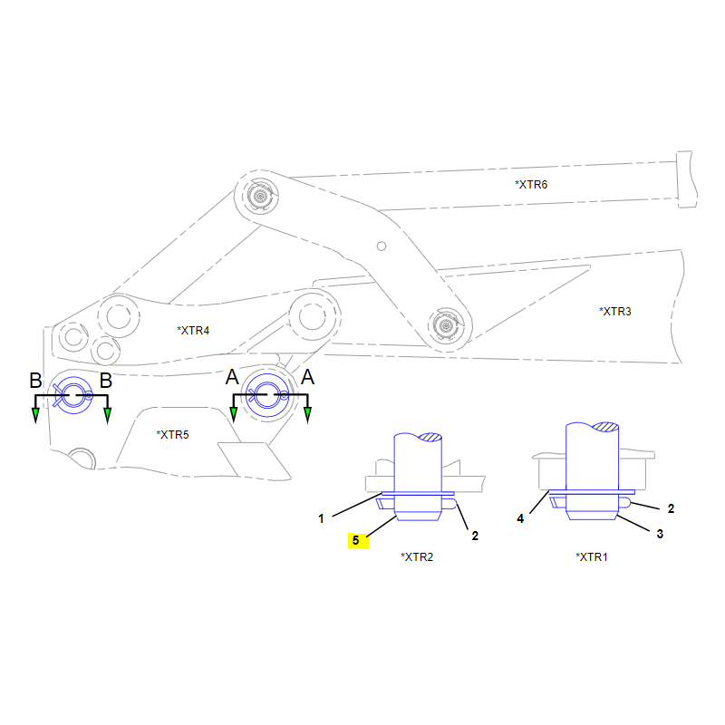 ЗАДНИЙ ШТИФТ КОВША SHORT CAT ЭКСКАВАТОР-ПОГРУЗЧИК