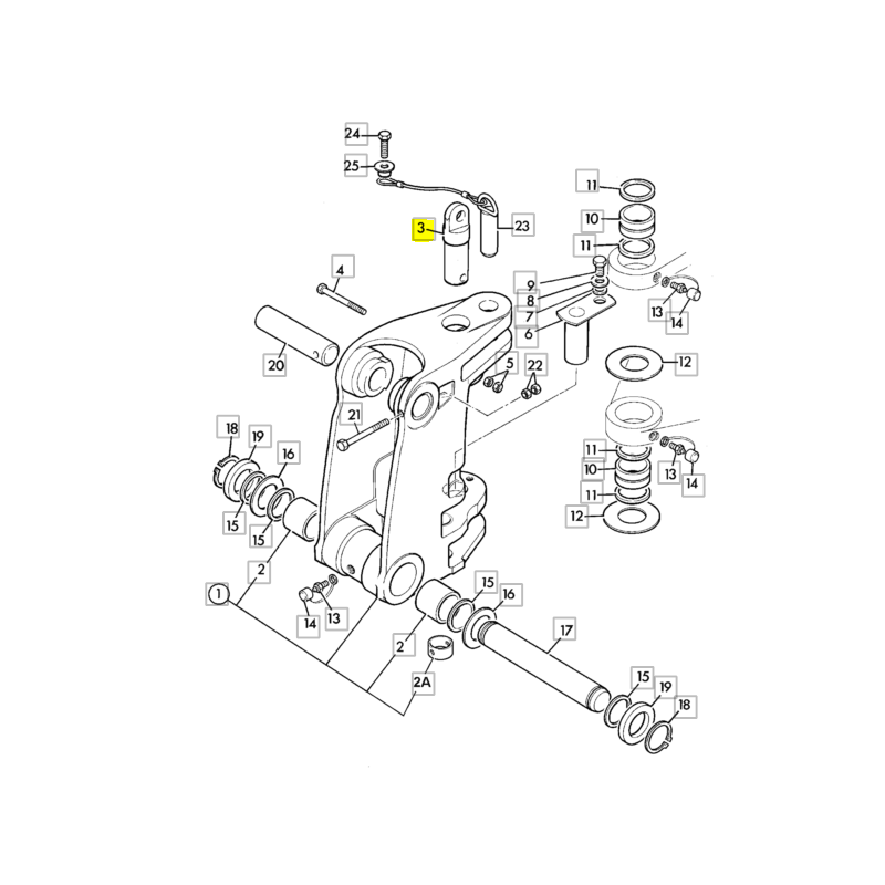 ВЕРХНИЙ ПОВОРОТНЫЙ ШТИФТ JCB ЭКСКАВАТОР-ПОГРУЗЧИК CVA