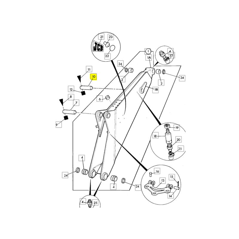 ЗАЖИМНОЙ ШТИФТ BOOM JCB ЭКСКАВАТОР-ПОГРУЗЧИК