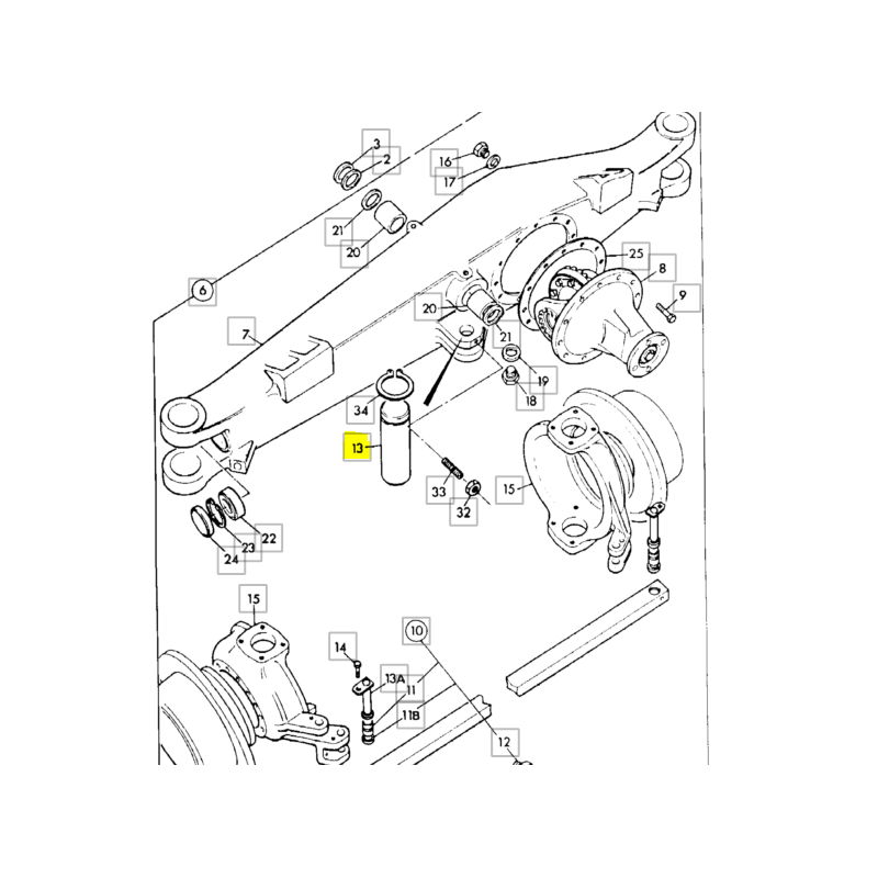ШТИФТ ПЕРЕДНЕЙ ОСИ JCB ЭКСКАВАТОР-ПОГРУЗЧИК CVA
