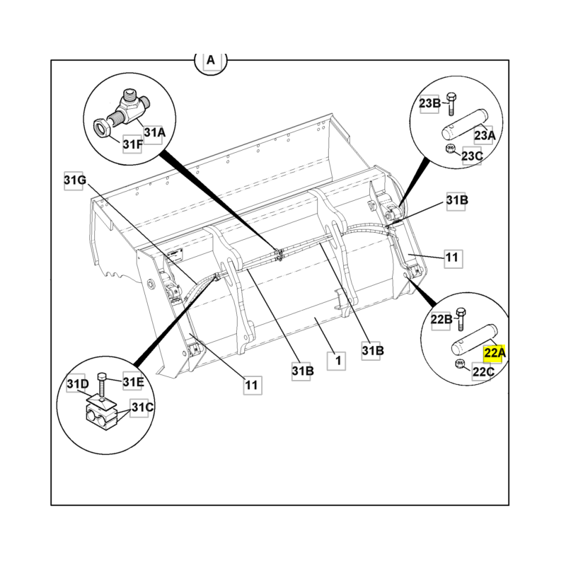 ЗАЖИМНОЙ ШТИФТ ПРИВОДА JCB ЭКСКАВАТОР-ПОГРУЗЧИК CVA
