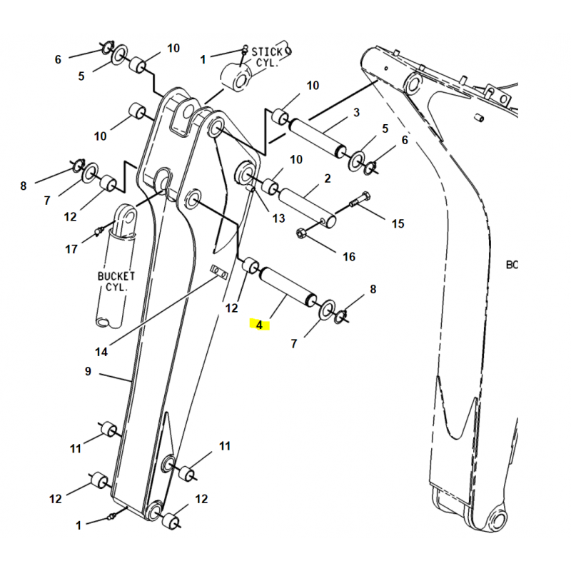 ШТИФТ ПРИВОДА КОВША ЭКСКАВАТОР-ПОГРУЗЧИК CAT