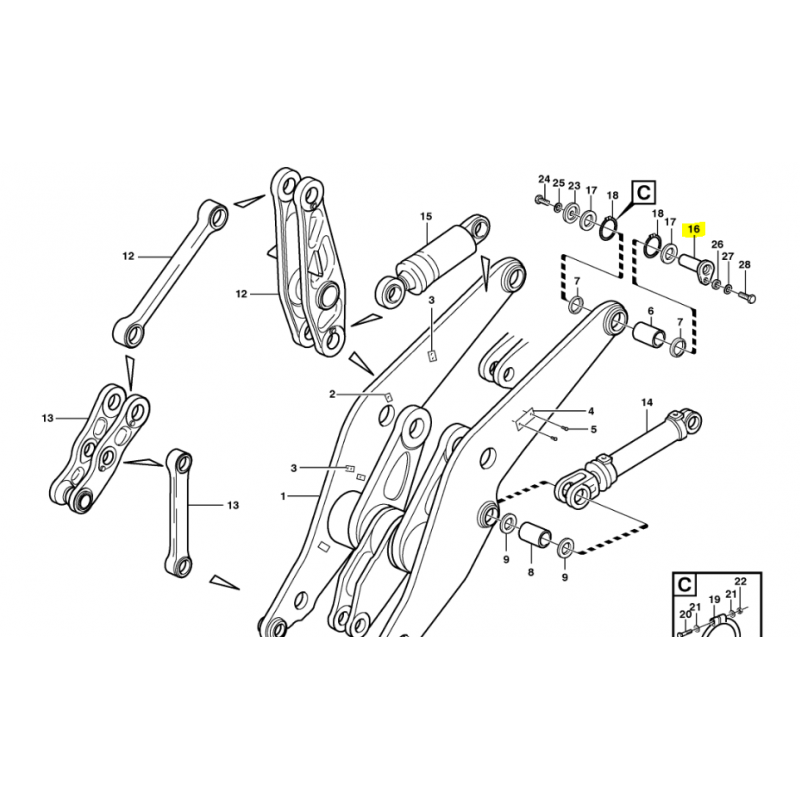 ПОДЪЕМНЫЙ ШТИФТ КОВША VOLVO ПОГРУЗЧИК