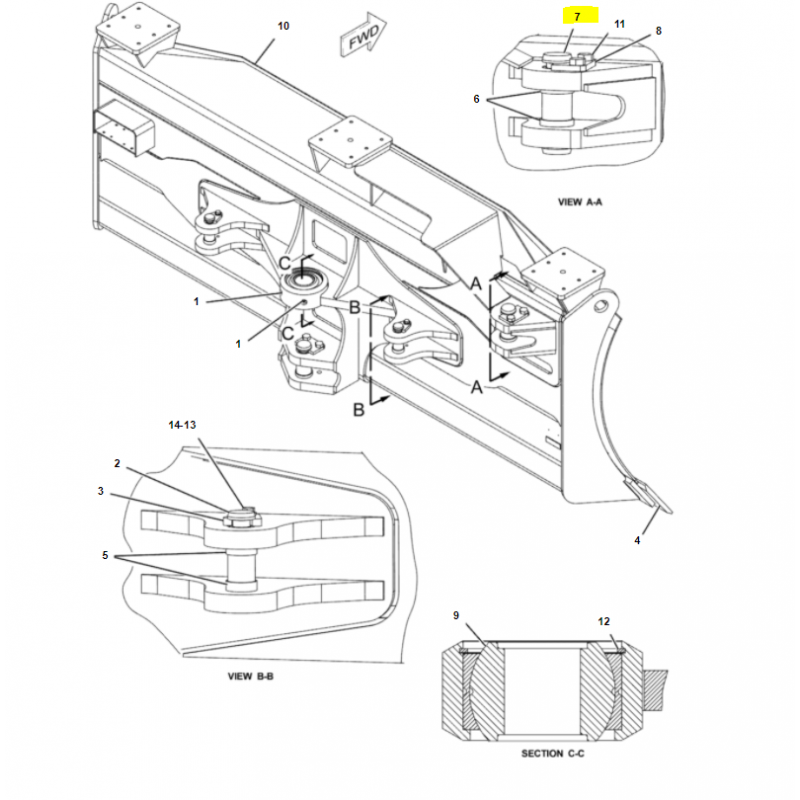 CAT ПЛУГ PIN CVA БУЛЬДОЗЕР
