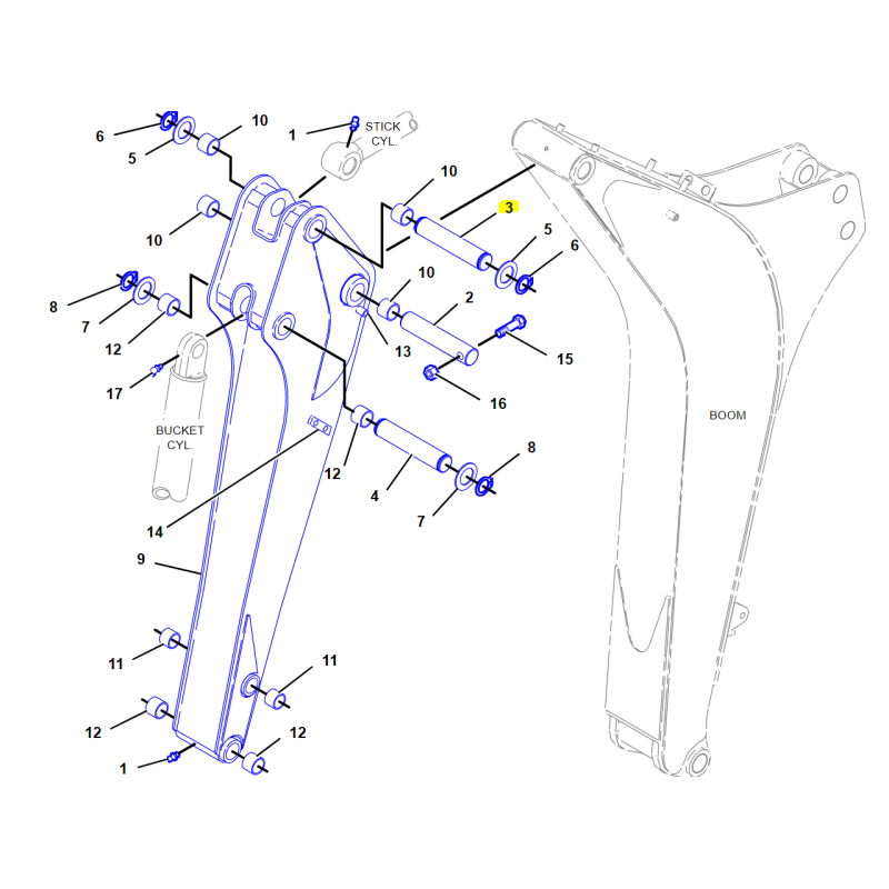 ШТИФТ РЫЧАГА STICK CAT ЭКСКАВАТОР-ПОГРУЗЧИК