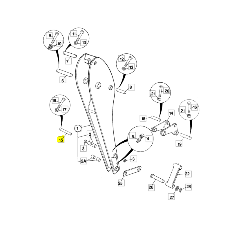 ЗАЖИМНОЙ ШТИФТ DIPPER JCB ЭКСКАВАТОР-ПОГРУЗЧИК CVA