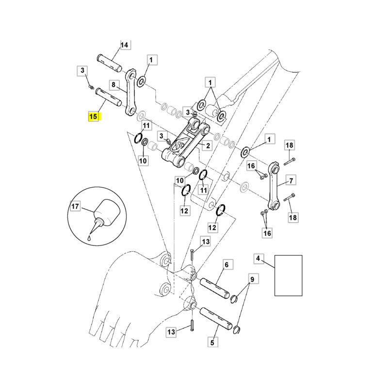 Штифт муфты ковша JCB экскаватор 65X370
