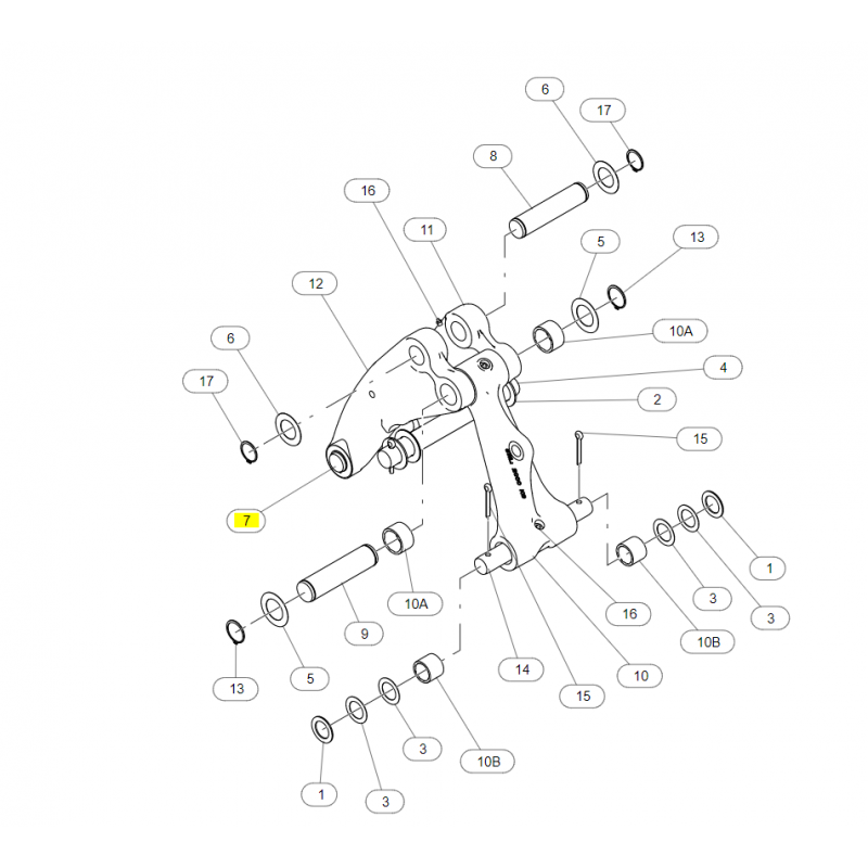 ШТИФТ ПОДВЕСКИ КОВША CVA ЭКСКАВАТОР-ПОГРУЗЧИК CAT