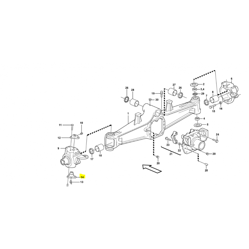 ПЕРЕДНИЙ ПОВОРОТНЫЙ ШТИФТ VOLVO ЭКСКАВАТОР-ПОГРУЗЧИК