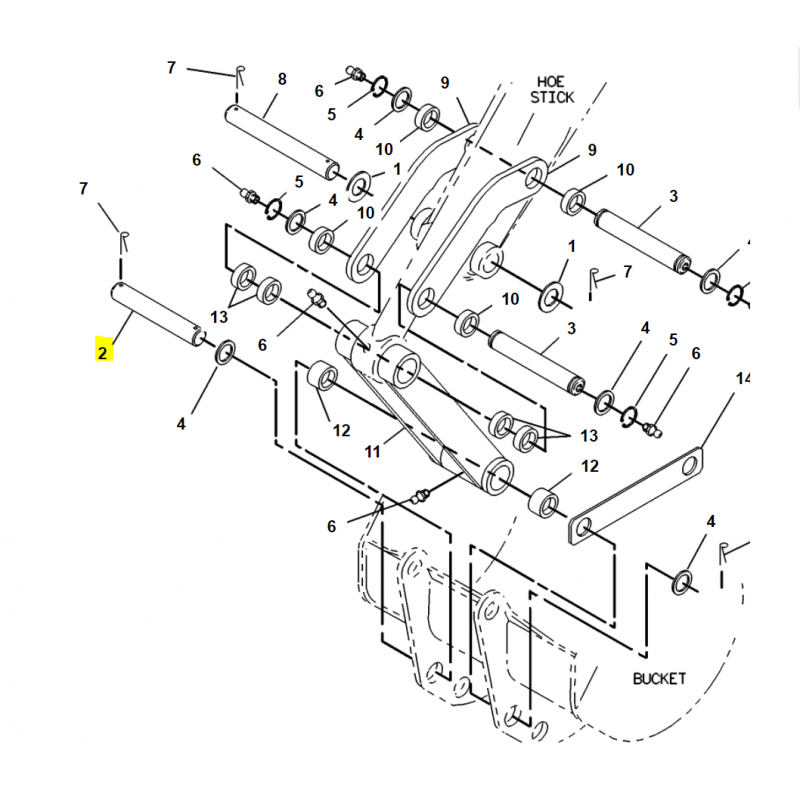 ШТИФТ ПОДВЕСКИ КОВША CAT ЭКСКАВАТОР-ПОГРУЗЧИК