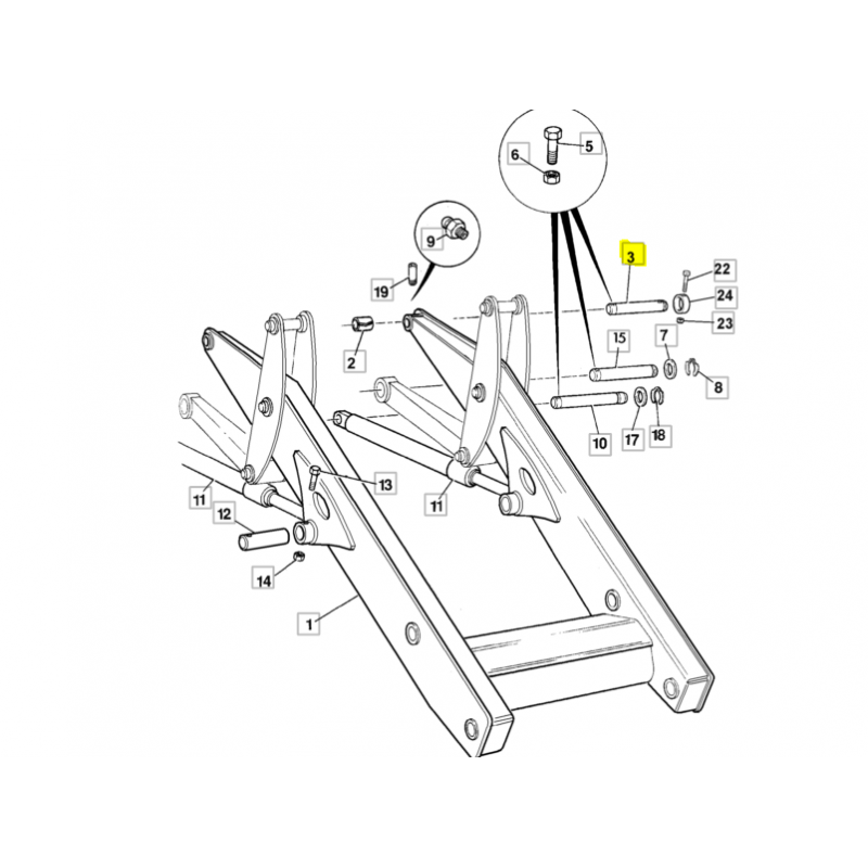 ШТИФТ РЫЧАГА JCB ЭКСКАВАТОР-ПОГРУЗЧИК CVA