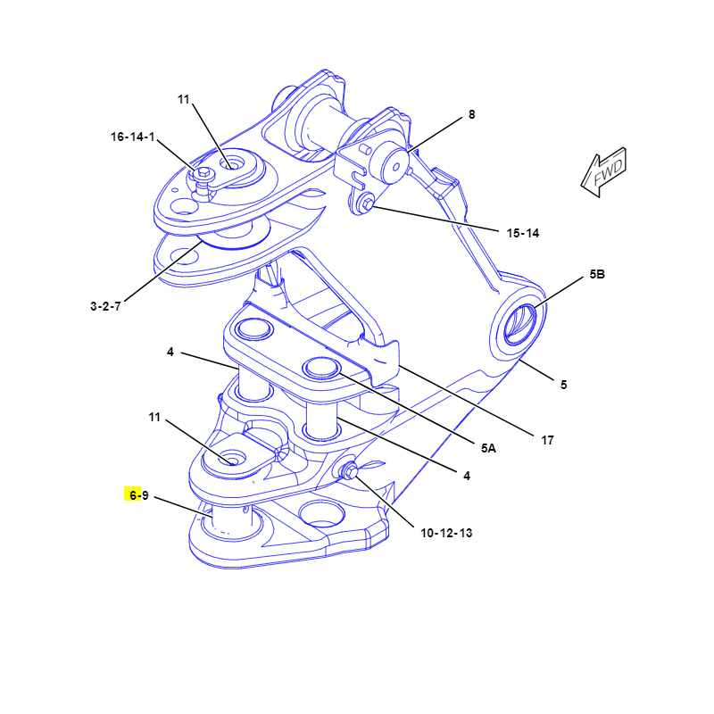 НИЖНИЙ ШТИФТ ЗАДНЕЙ БАБКИ CAT ЭКСКАВАТОР-ПОГРУЗЧИК
