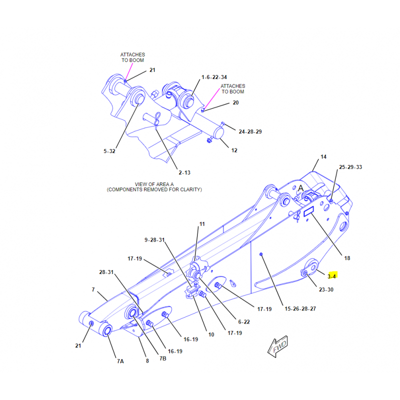 ШТИФТ РЫЧАГА STICK CAT ЭКСКАВАТОР-ПОГРУЗЧИК CVA