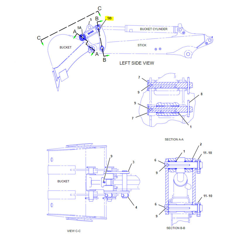 ЗАЖИМНАЯ ВТУЛКА ПРИВОДА КОВША МИНИ-ЭКСКАВАТОР CAT