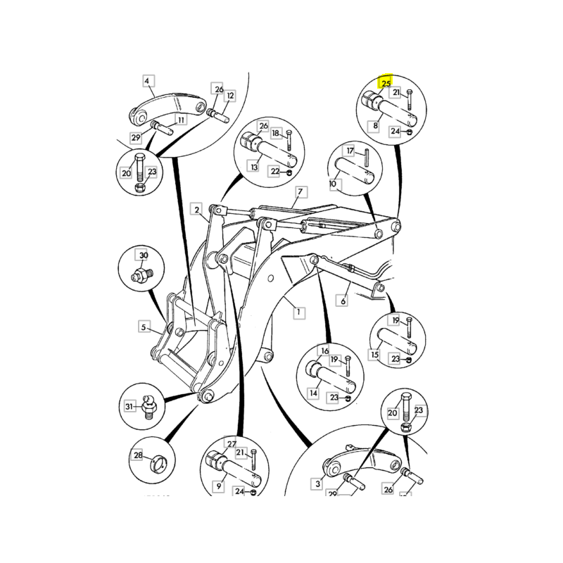 ВТУЛКА ПЕРЕДНЕГО КОВША JCB ЭКСКАВАТОР-ПОГРУЗЧИК