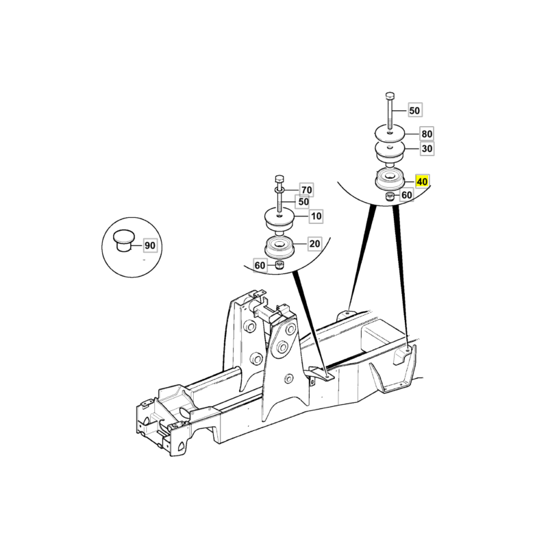 ПОДУШКА КАБИНЫ CVA ЭКСКАВАТОР-ПОГРУЗЧИК JCB