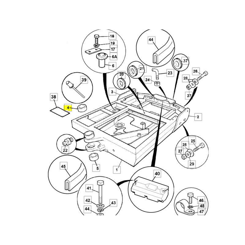 Втулка задней бабки вращения JCB мини-экскаватор 70x74x80 мм