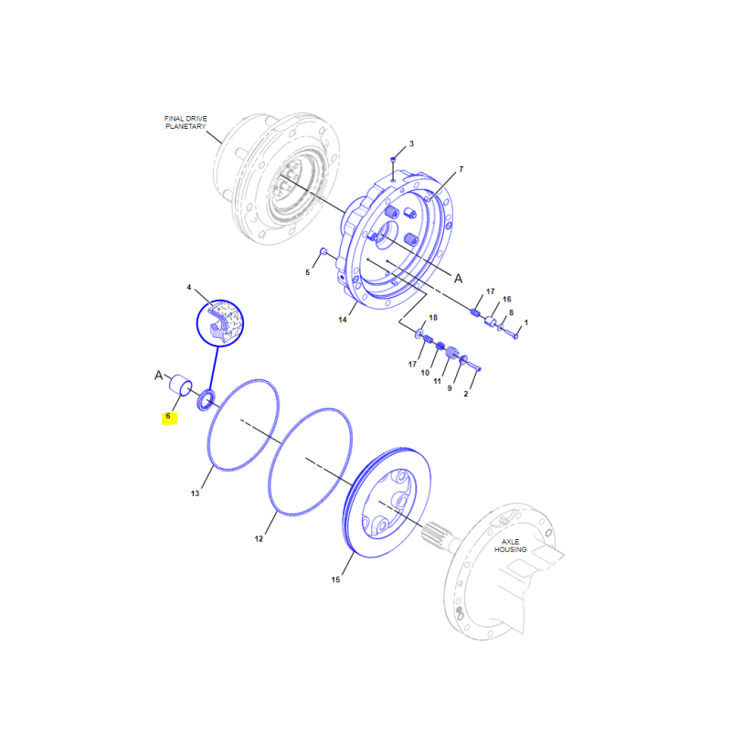 ПОЛУОСНАЯ ВТУЛКА МОСТА CAT КОЛЕСНЫЙ ПОГРУЗЧИК