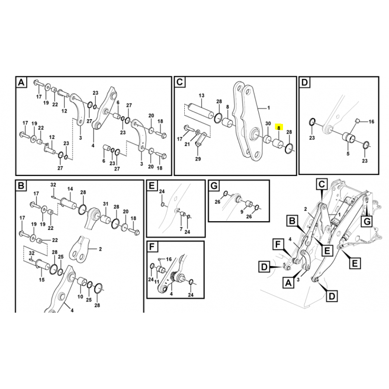ВТУЛКА РЫЧАГА ПОГРУЗЧИКА VOLVO