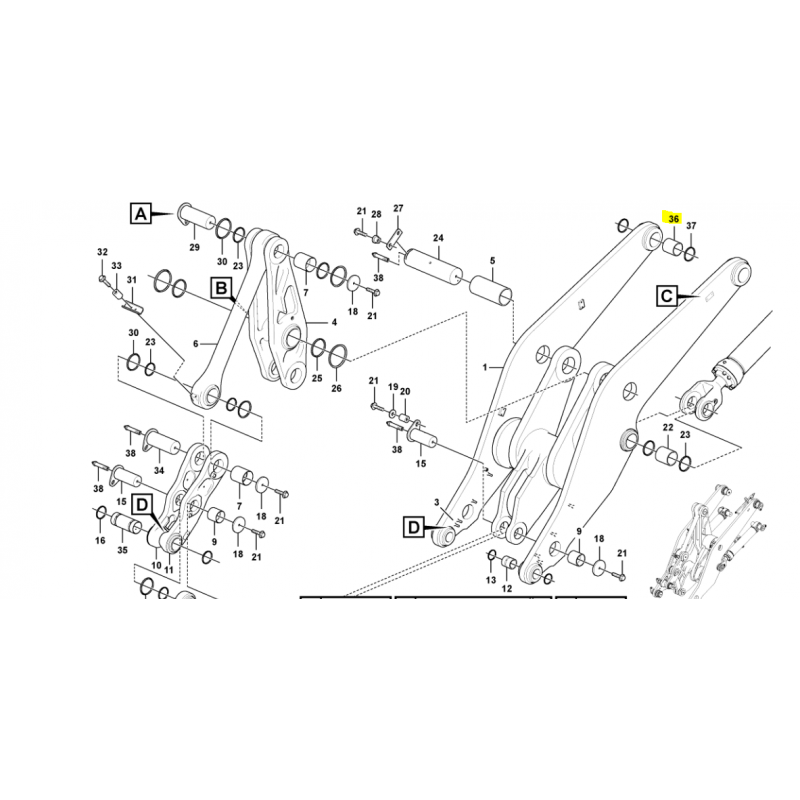 ВТУЛКА РЫЧАГА VOLVO КОЛЕСНЫЙ ПОГРУЗЧИК
