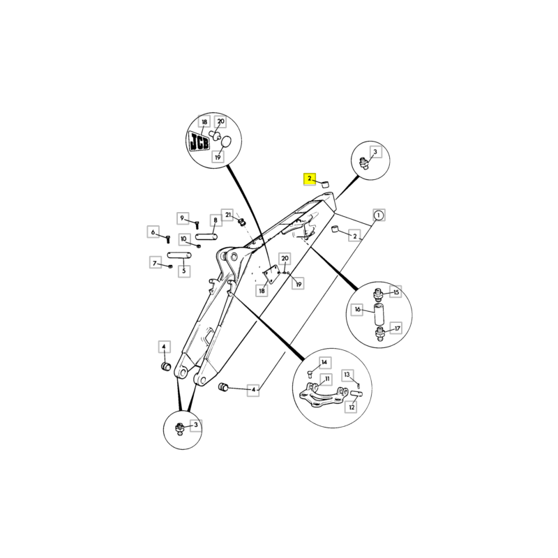ВТУЛКА СТРЕЛЫ JCB ЭКСКАВАТОР-ПОГРУЗЧИК