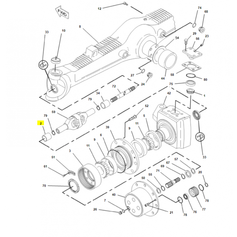 ПОЛУОСНАЯ ВТУЛКА CAT КОЛЕСНЫЙ ЭКСКАВАТОР
