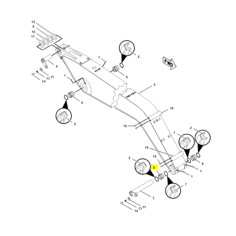 ВТУЛКА КРЕПЛЕНИЯ КОВША CAT ЭКСКАВАТОР CVA