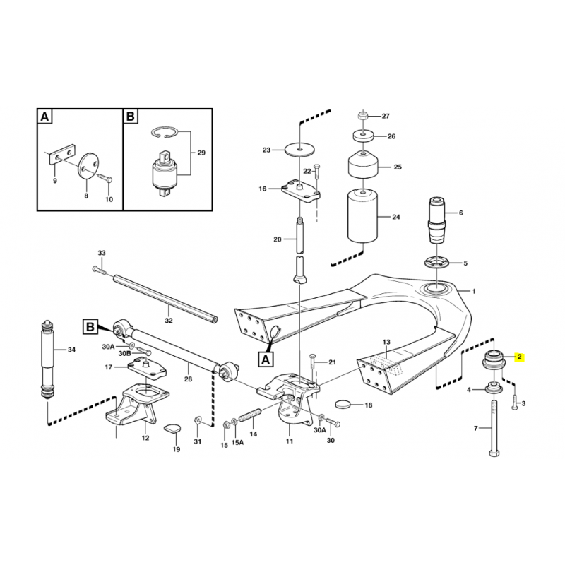 ВТУЛКА ПОДВЕСКИ ПЕРЕДНЕГО МОСТА VOLVO САМОСВАЛА