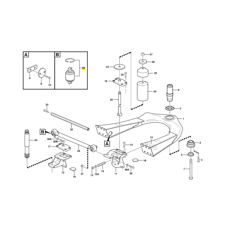 РЕМКОМПЛЕКТ ТЯГИ СТАБИЛИЗАТОРА VOLVO САМОСВАЛ
