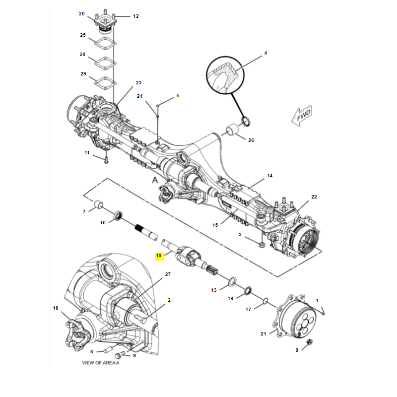 КОРПУС CATERPILLAR CVA С ЦЕНТРАЛЬНОЙ ПОЛУОСЬЮ
