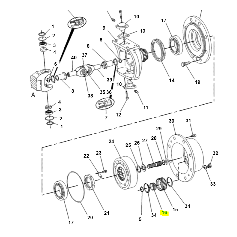 ПОДШИПНИК ПЕРЕДНЕГО СПУТНИКА CAT ЭКСКАВАТОР-ПОГРУЗЧИК CVA