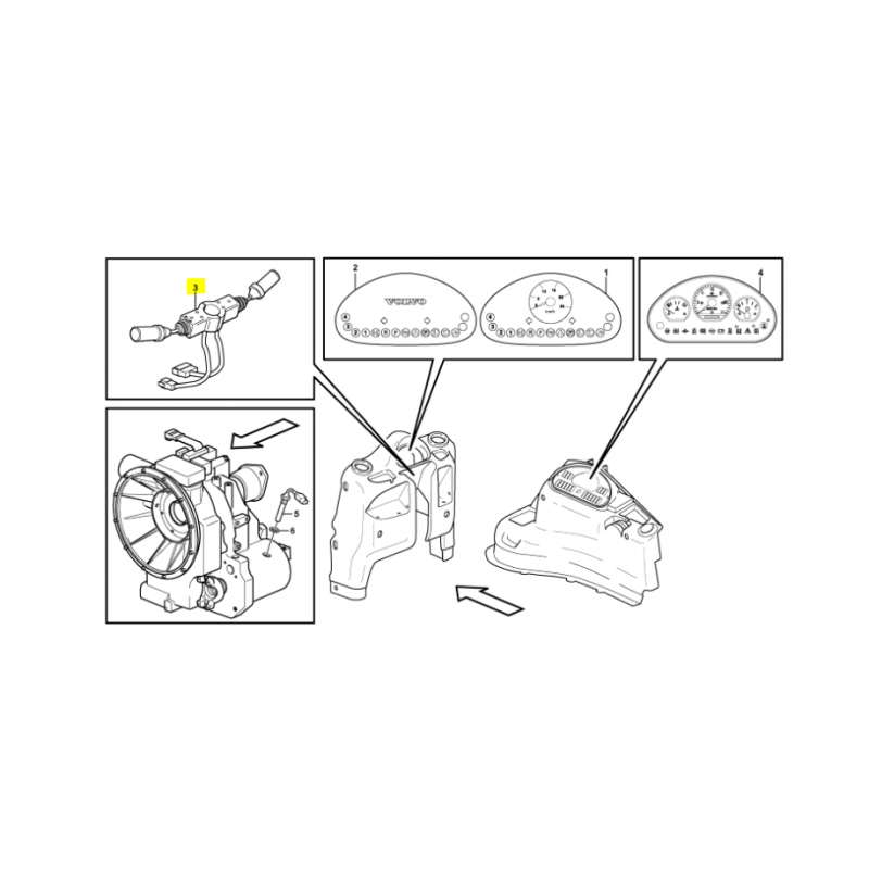 КОМПЛЕКТ ПЕРЕКЛЮЧАТЕЛЕЙ ЭКСКАВАТОР-ПОГРУЗЧИК VOLVO CVA