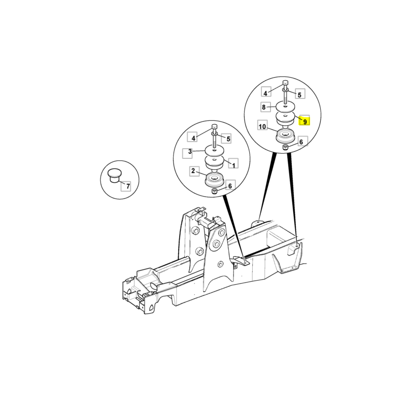 ПОДУШКА КАБИНЫ ВЕРХНИЙ ЭКСКАВАТОР-ПОГРУЗЧИК JCB