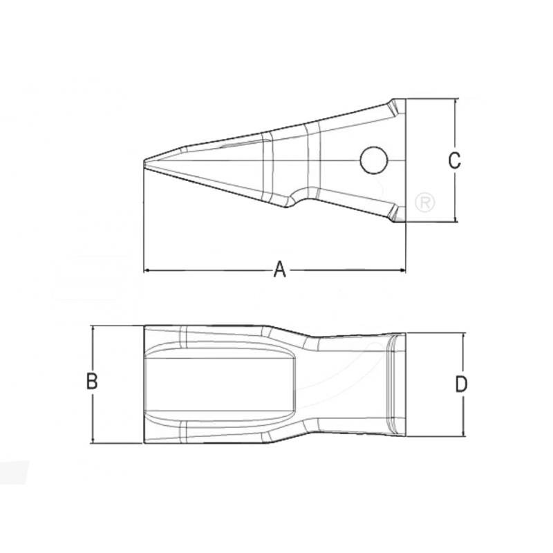 Зуб J350 CVA / CAT гусеничный экскаватор погрузчик
