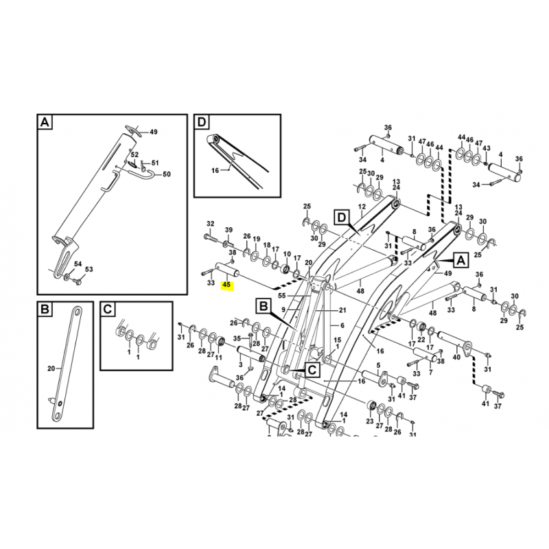 ШТИФТ ПРИВОДА ПЕРЕДНЕГО КОВША VOLVO ЭКСКАВАТОР-ПОГРУЗЧИК