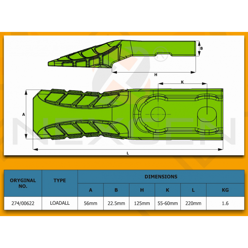 Tooth Bucket suitable for JCB loaders
