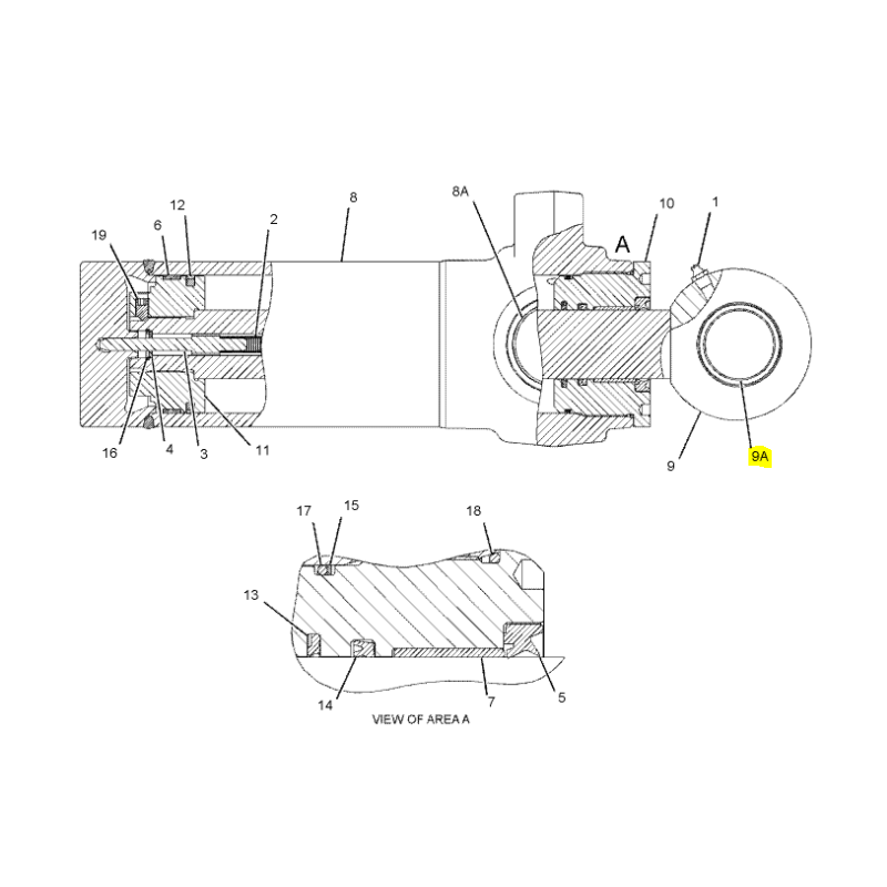 ВТУЛКА В УХО ПРИВОДА ВРАЩЕНИЯ CAT ЭКСКАВАТОР-ПОГРУЗЧИК СЕРИИ D E