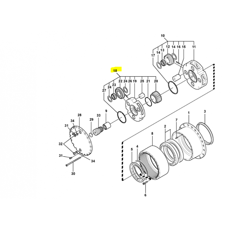 VOLVO ЭКСКАВАТОР ПРИВОД РЕДУКТОР СПУТНИКОВЫЙ УЗЕЛ