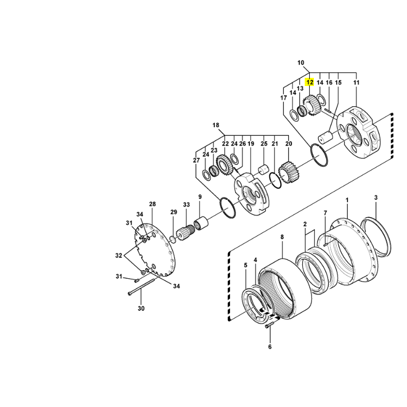 ШЕСТЕРНЯ РЕДУКТОРА ЭКСКАВАТОР VOLVO