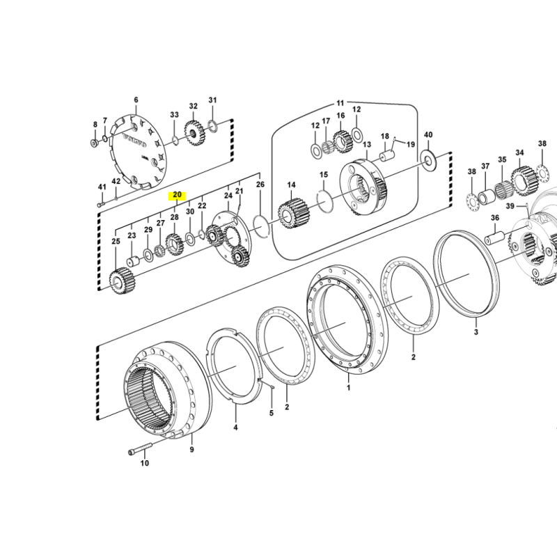 КОРПУС СПУТНИКОВОГО РЕДУКТОРА ВОДИТЕЛЯ VOLVO ЭКСКАВАТОР